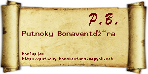 Putnoky Bonaventúra névjegykártya